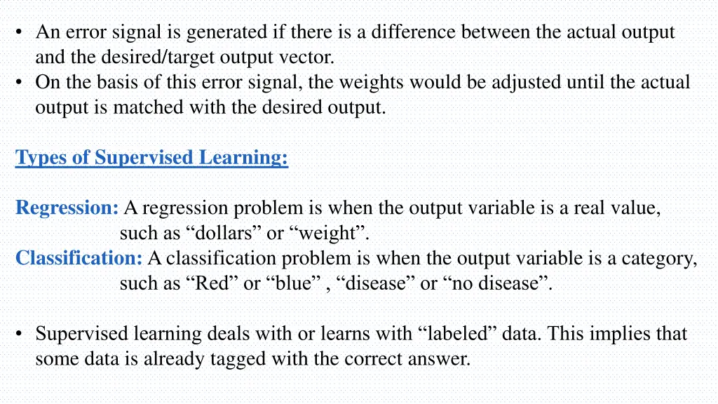 an error signal is generated if there