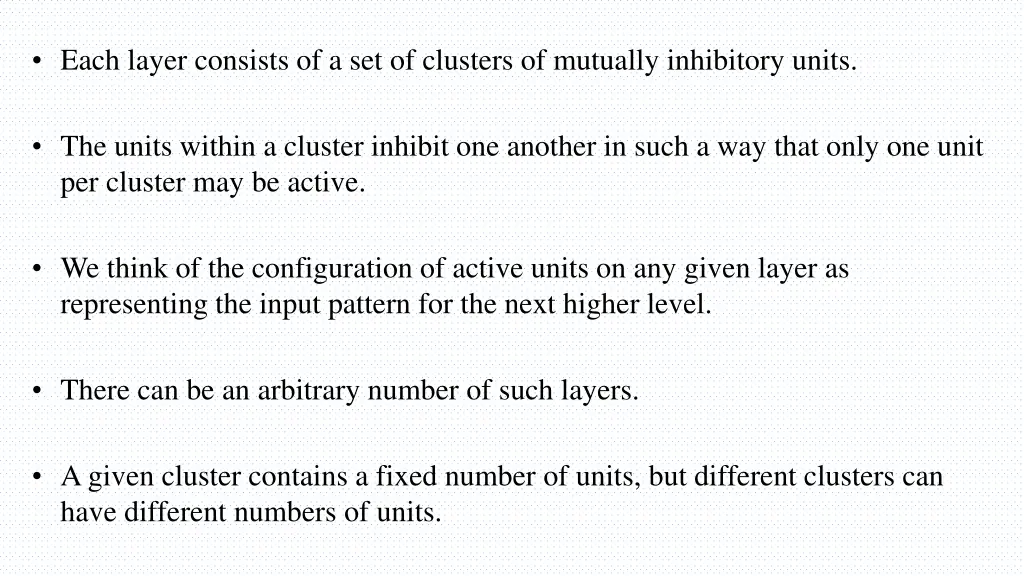 each layer consists of a set of clusters