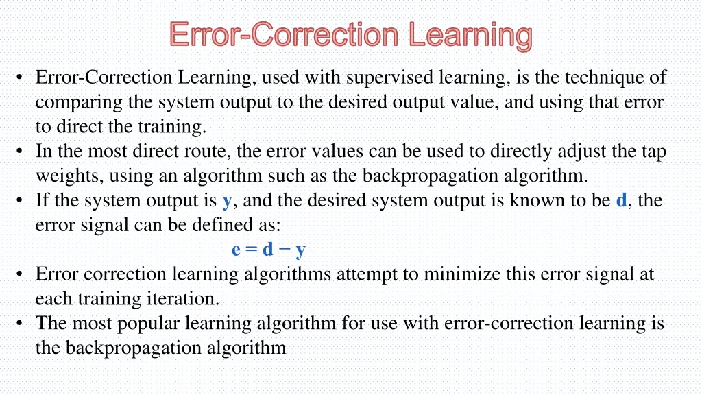 error correction learning