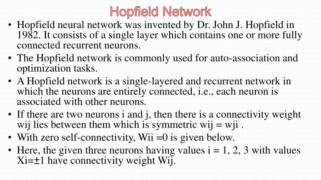 hopfield network