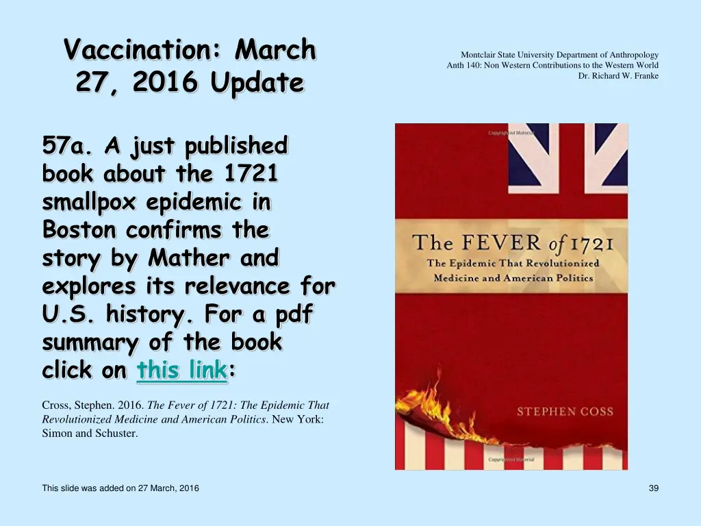 vaccination march 27 2016 update