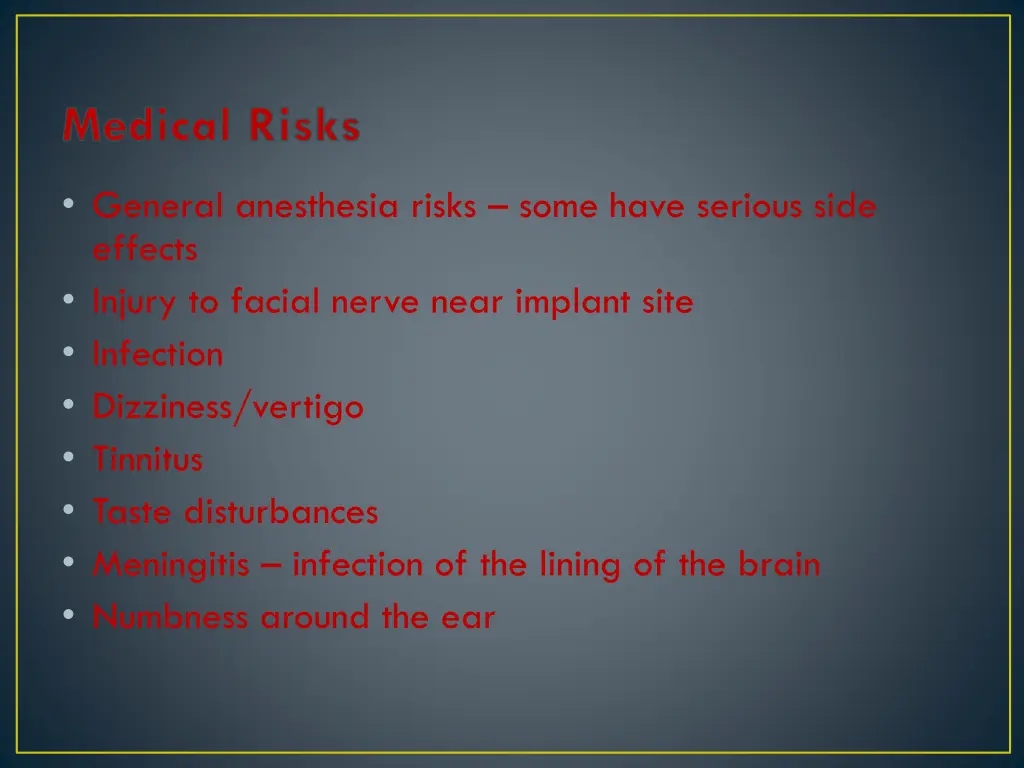 medical risks