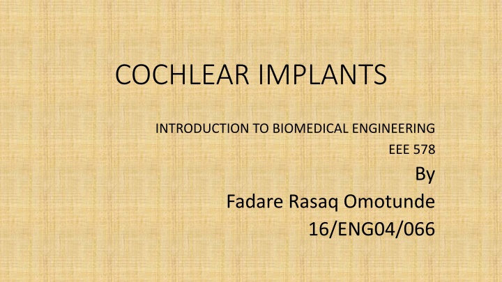 cochlear implants
