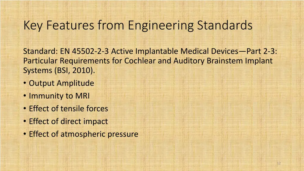 key features from engineering standards