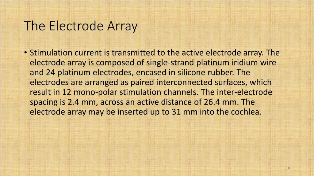 the electrode array