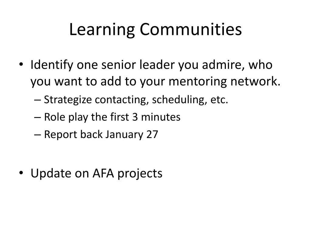 learning communities