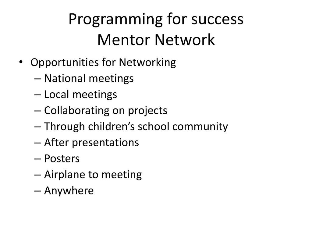 programming for success mentor network