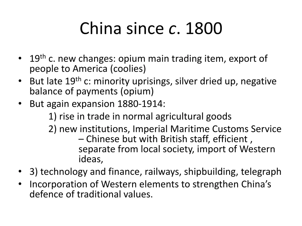 china since c 1800