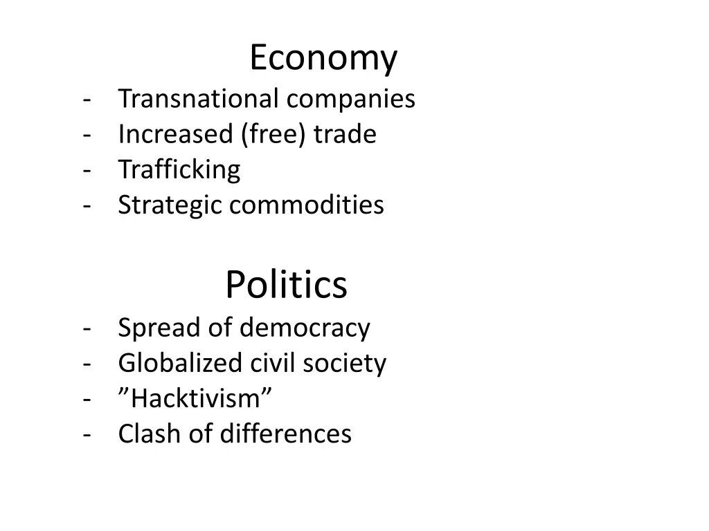 economy