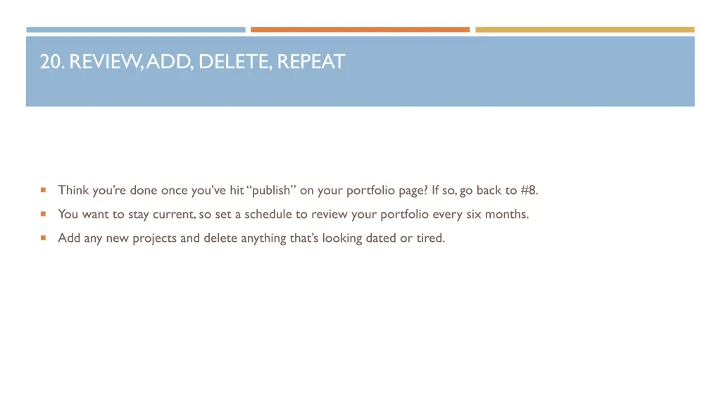 20 review add delete repeat
