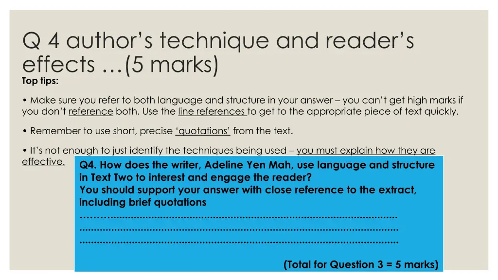 q 4 author s technique and reader s effects