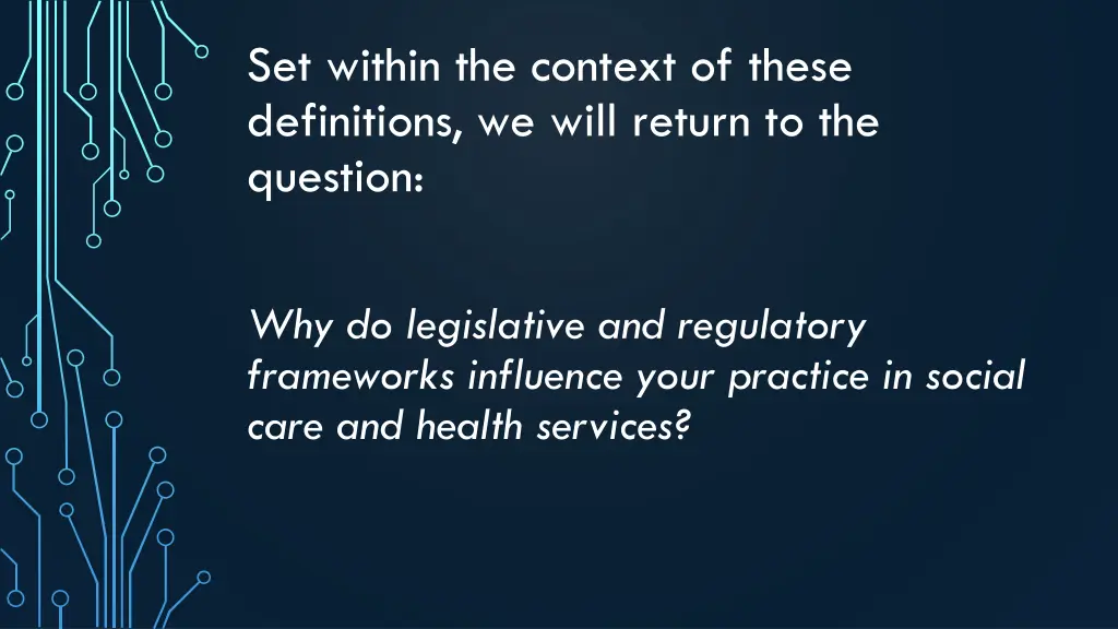 set within the context of these definitions