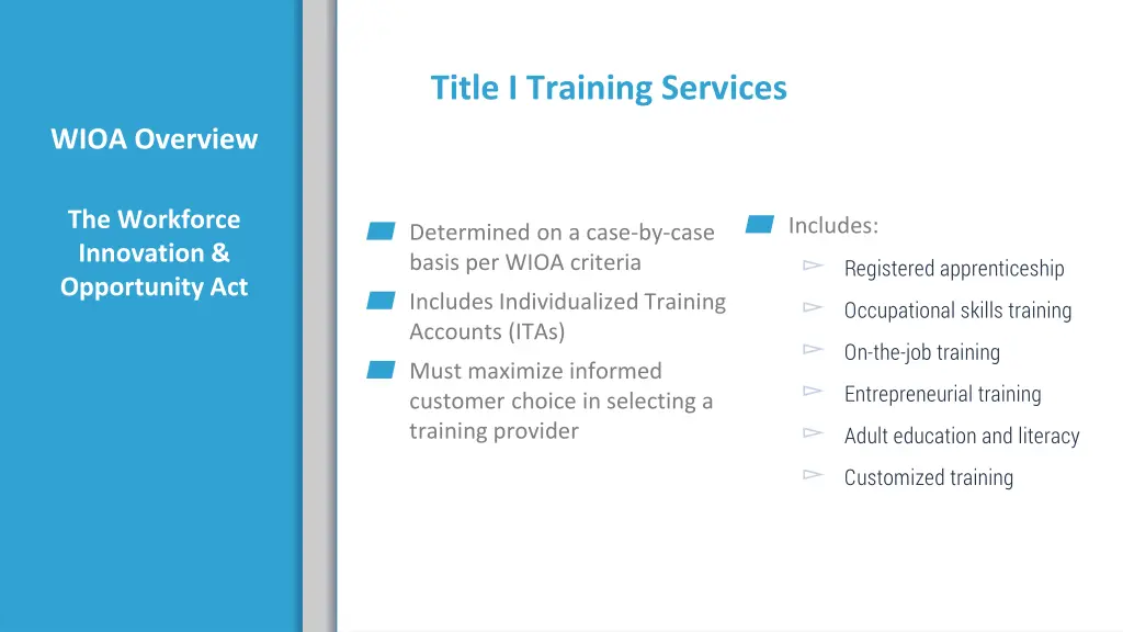 title i training services