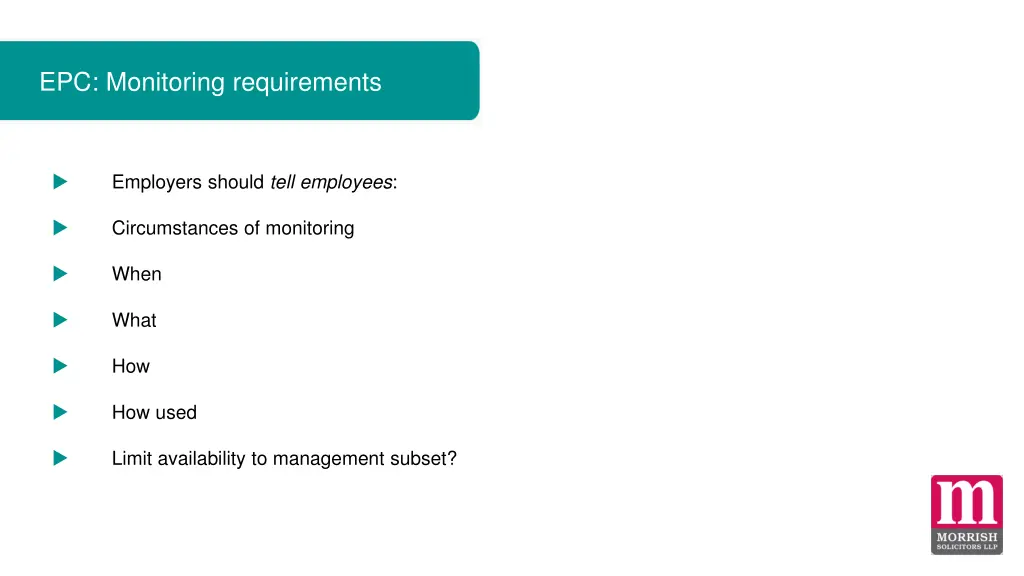 epc monitoring requirements