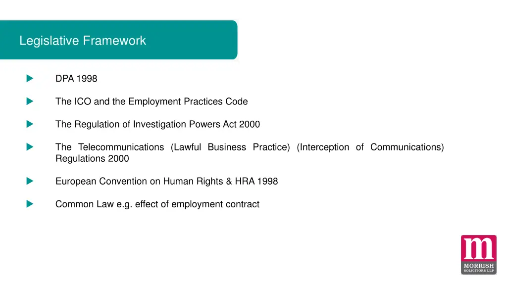 legislative framework