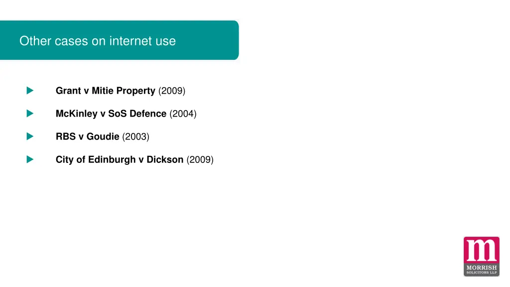 other cases on internet use