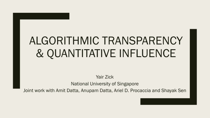 algorithmic transparency quantitative influence