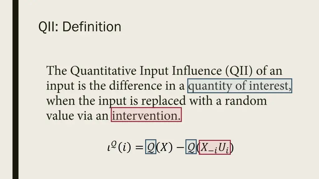 qii definition