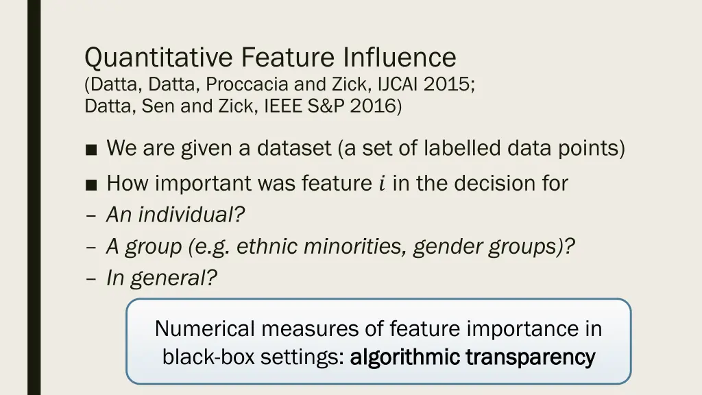 quantitative feature influence datta datta