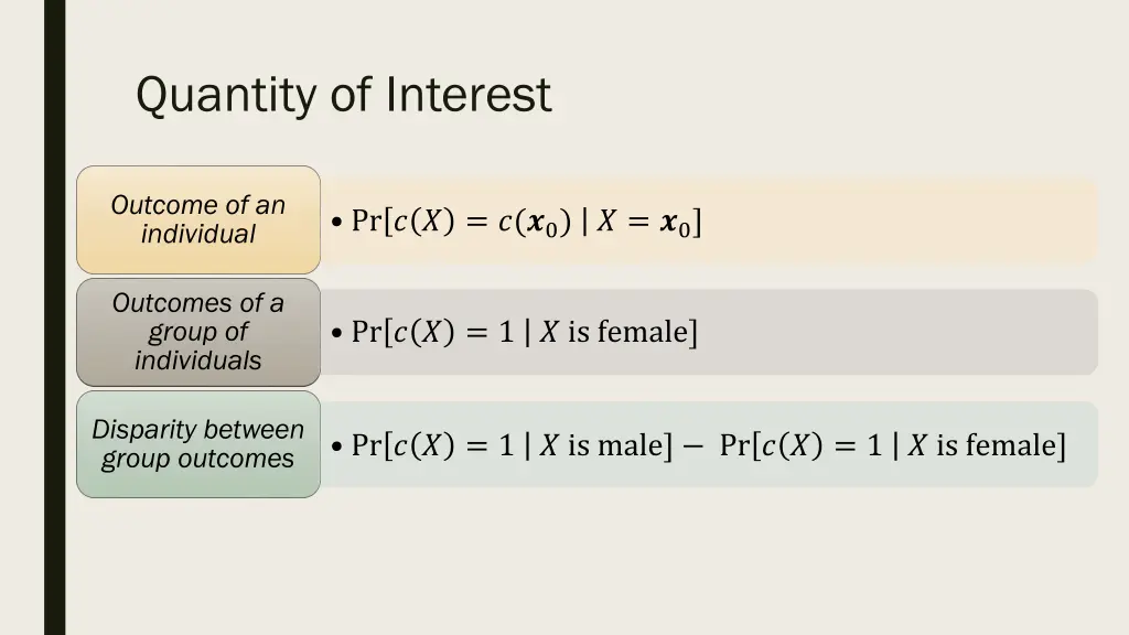 quantity of interest