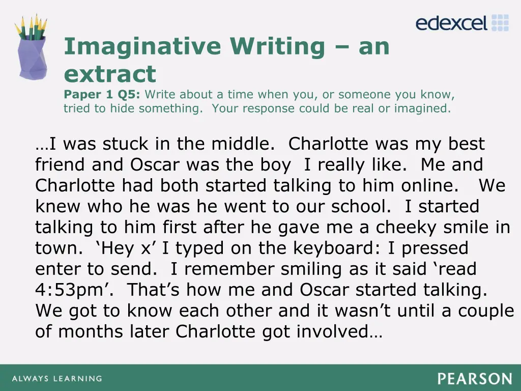 imaginative writing an