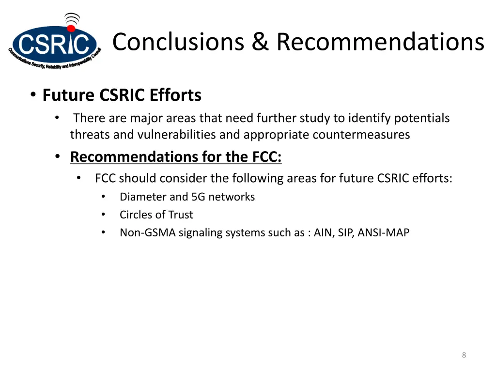 conclusions recommendations