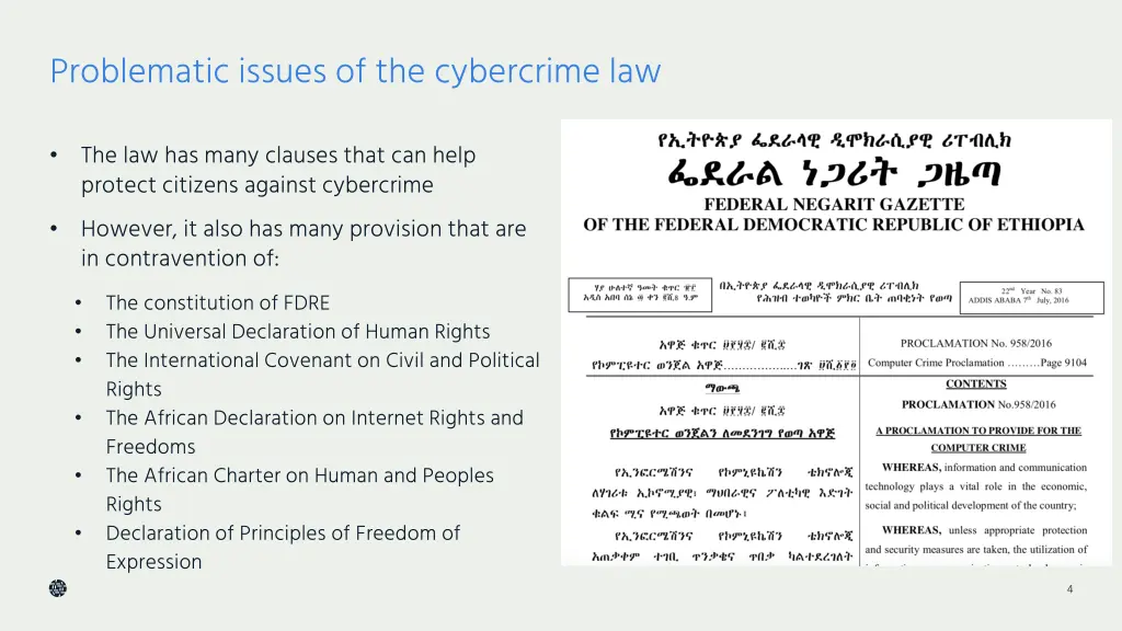 problematic issues of the cybercrime law
