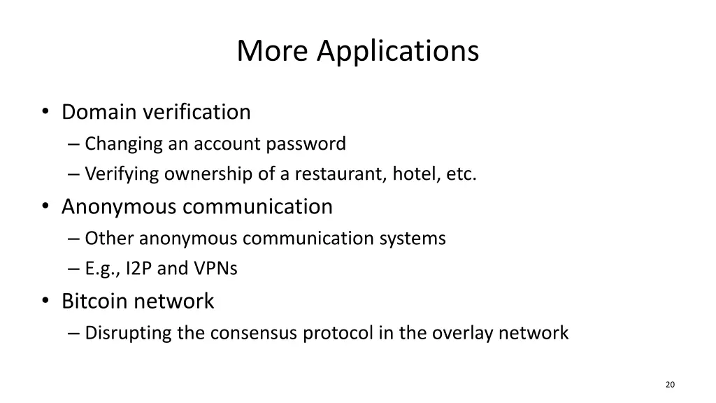 more applications