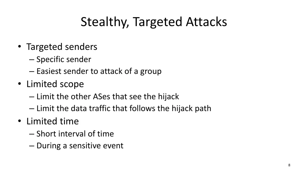 stealthy targeted attacks