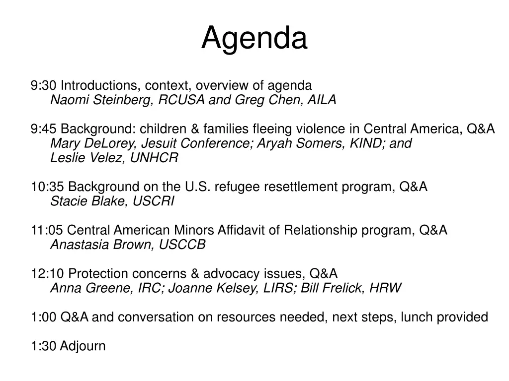 agenda
