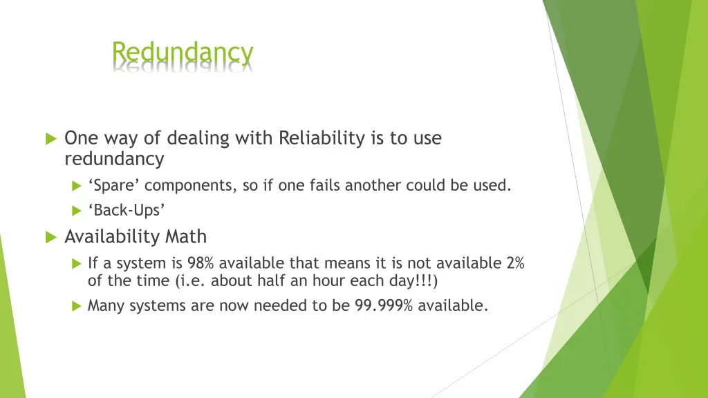 redundancy