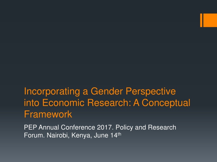 incorporating a gender perspective into economic