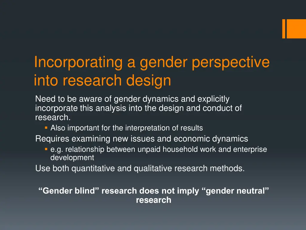 incorporating a gender perspective into research