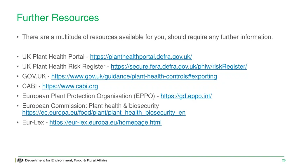further resources