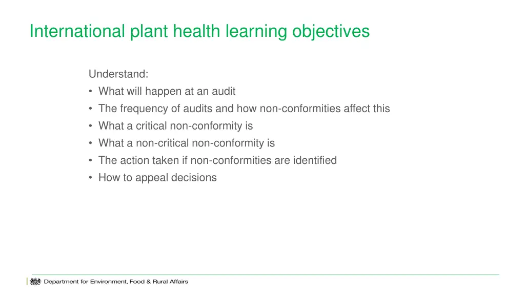 international plant health learning objectives