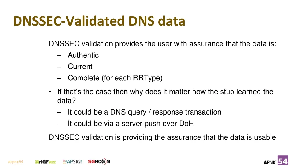 dnssec validated dns data