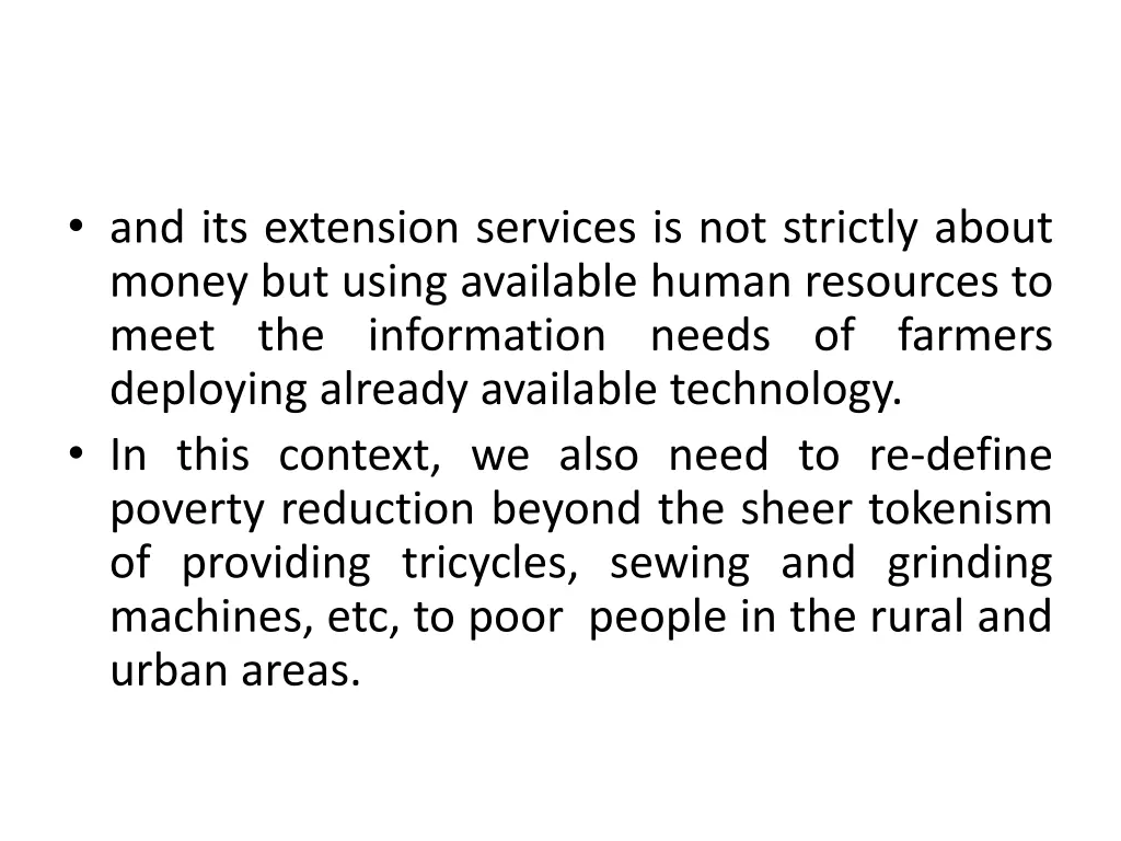 and its extension services is not strictly about