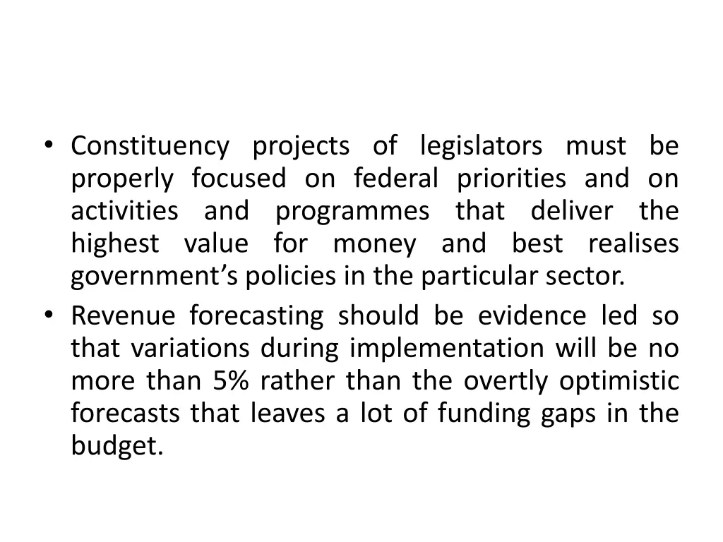 constituency projects of legislators must