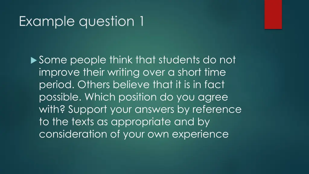 example question 1