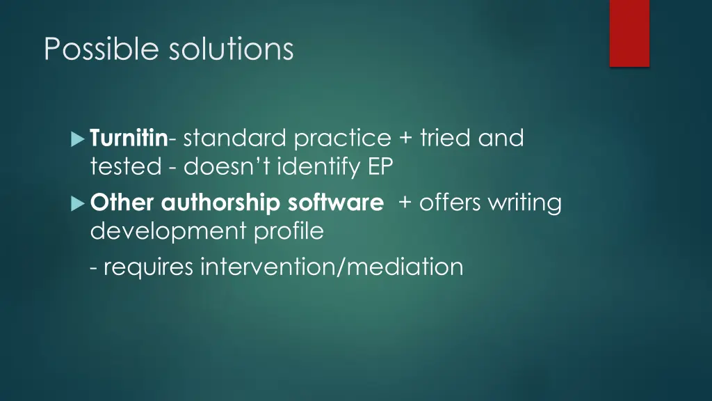 possible solutions
