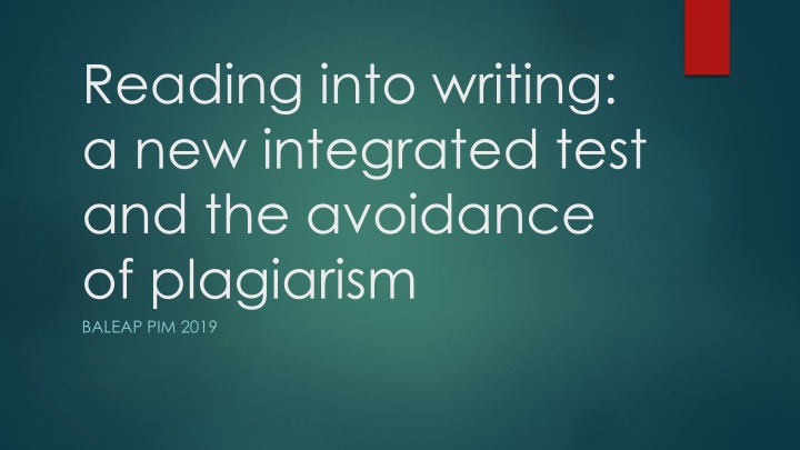 reading into writing a new integrated test