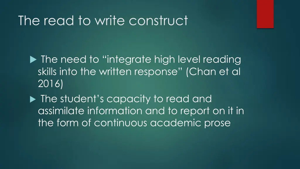 the read to write construct 1