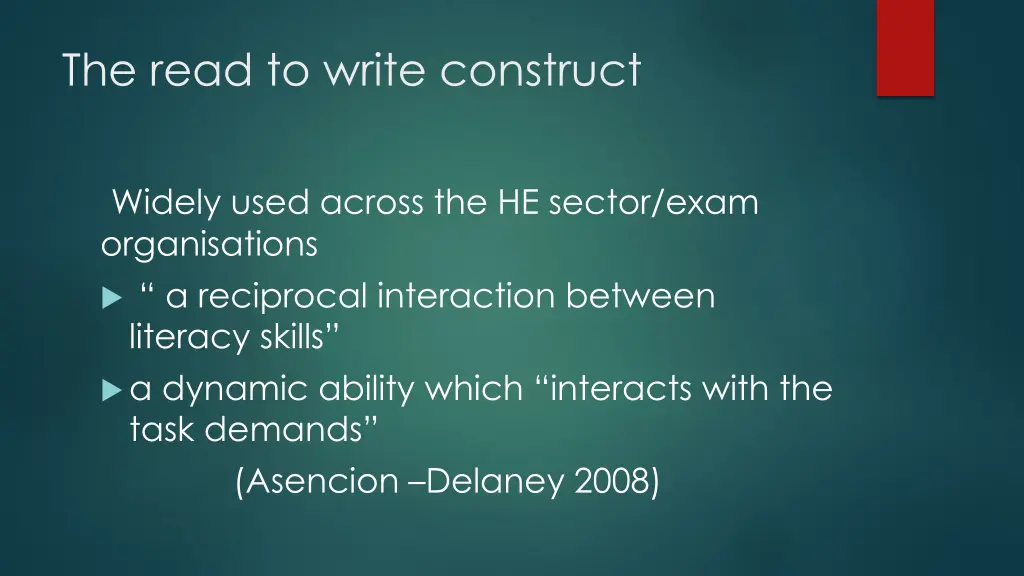 the read to write construct