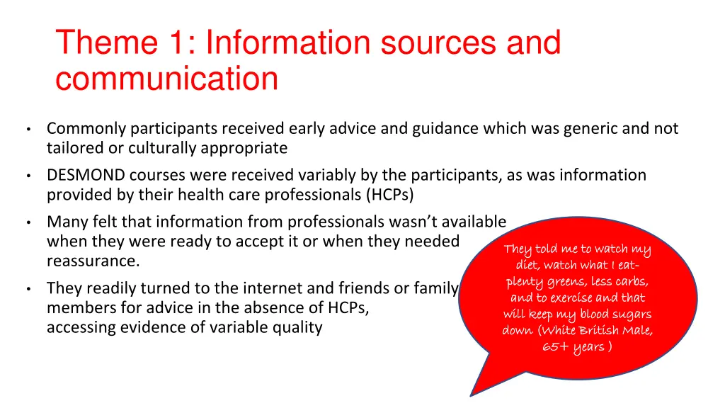 theme 1 information sources and communication