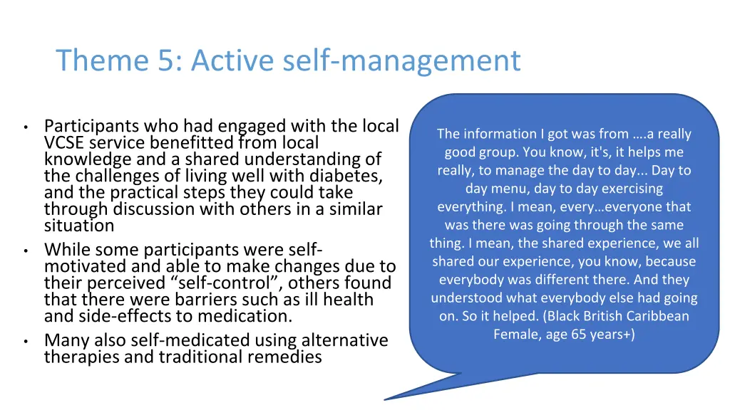 theme 5 active self management