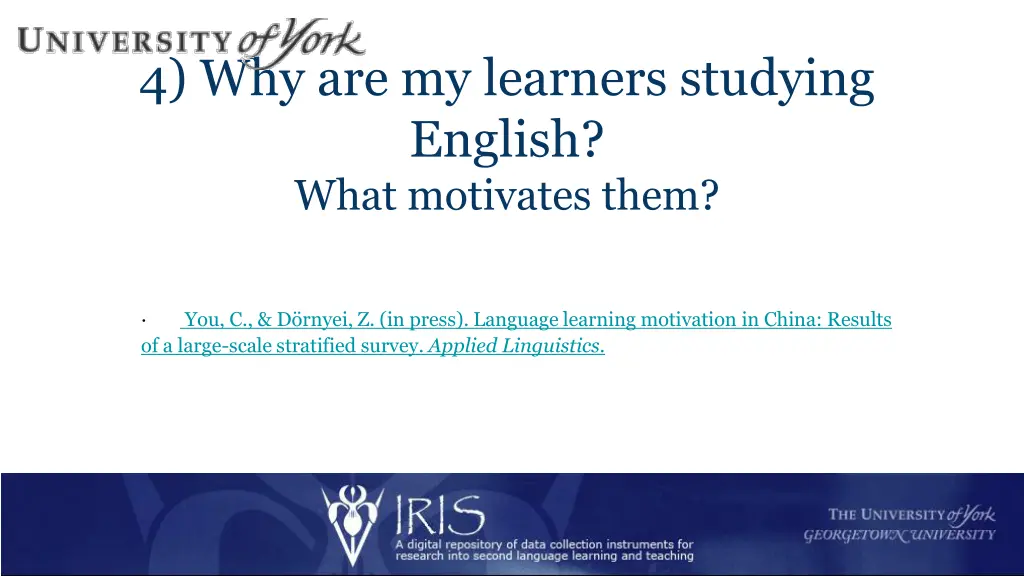 4 why are my learners studying english what
