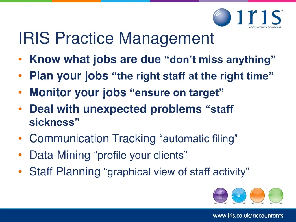 iris practice management know what jobs 2