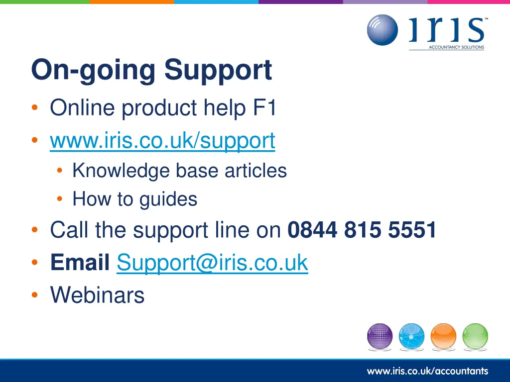 on going support online product help f1 www iris