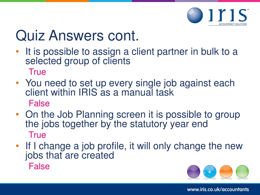 quiz answers cont it is possible to assign