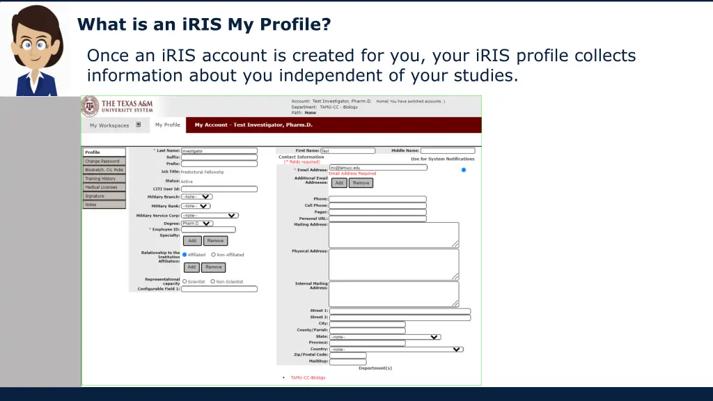 what is an iris my profile